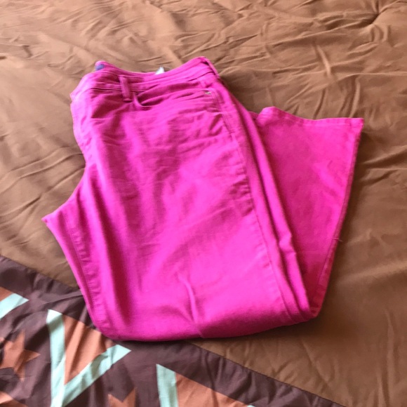 NYDJ Denim - NWOT NYDJ pink/magenta/fushia Clarissa ankle straight leg 5 pocket